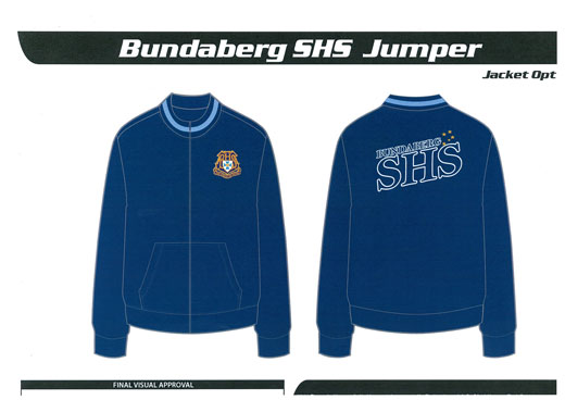 Front and back images of Bundaberg State High School jumper.
